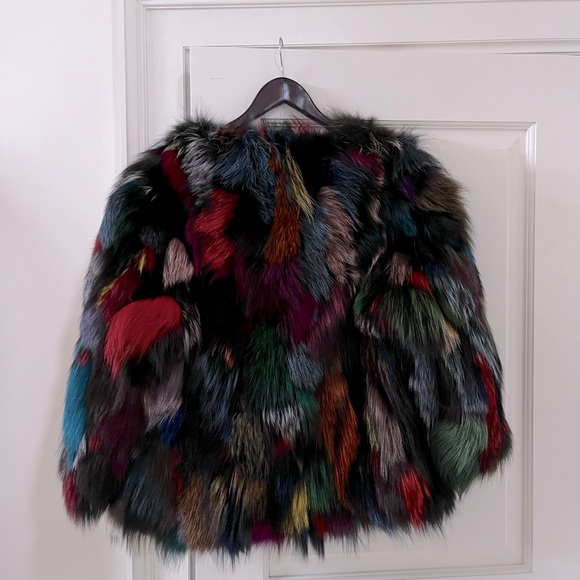 Never worn! Dyed Silver Fox Jacket - Picture 4 of 7